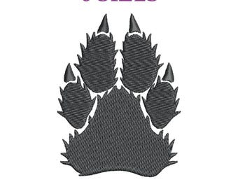 Embroidery files "Wolf paw print". Embroidery Wolf print. Embroidery designs animal symbol. Machine embroidery patterns Wolf paw track.