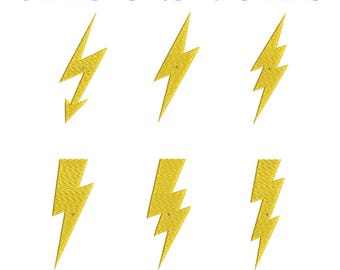 Embroidery files "Lightning". Miniature lightning embroidery patterns. Lightnings embroidery kit. Machine embroidery designs lightnings.