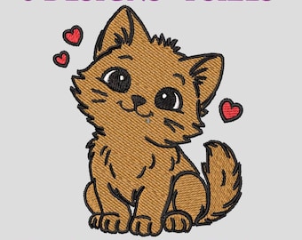 Embroidery files "Cat". Embroidery designs for kids. Embroidery patterns. Cartoon embroidery files. Machine embroidery designs cats.