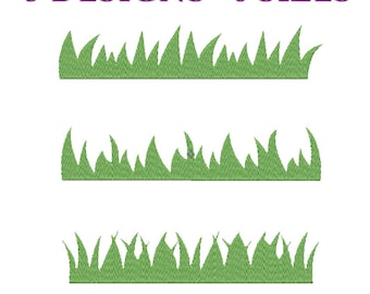 Embroidery files "Grass". Embroidery design of herb. Grass Embroidery pattern. Machine Embroidery designs for towel and clothing.
