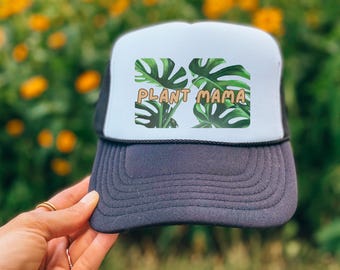 Gorra de camionero para mamá de plantas, gorra para mamá de plantas, regalo de monstera, amantes de las plantas, gorra para mamá de plantas, gorra para amante de las plantas