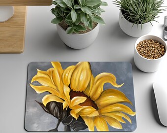 Alfombrilla de ratón con diseño de girasol, regalo decorativo con diseño de girasol, regalo con diseño de girasol, regalo con diseño de planta de girasol, decoraciones con diseño de girasol, margaritas con diseño de girasol.