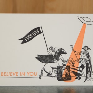 Believe in You - letterpress good luck card