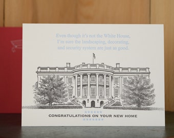 White House - letterpress new home card