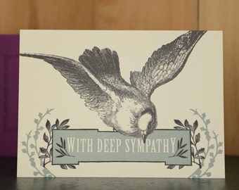 Bird Sympathy - letterpress sympathy card