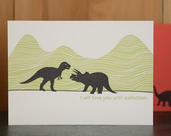 Extinct Love - letterpress love card