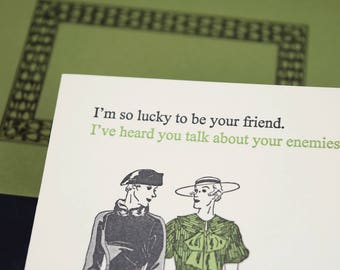 Friend - letterpress friendship card