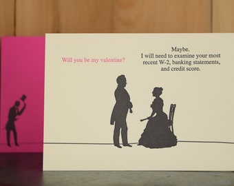 W-2 Valentine - letterpress love card