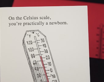 Celsius Birthday - letterpress birthday card