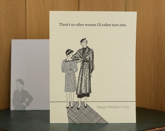 Turn Into Mom - letterpress Mother's Day card