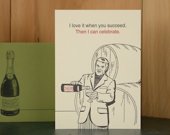 Succeed - letterpress congratulations card