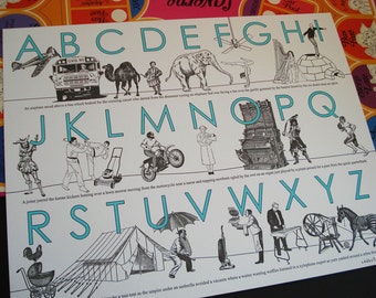 Oddball Alphabet - letterpress print