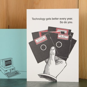 Floppy Disk - letterpress birthday card