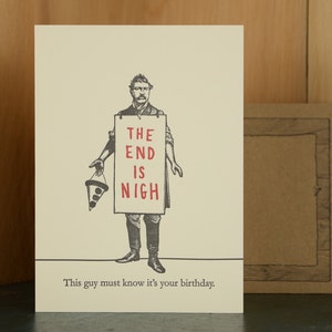 La fin - carte d'anniversaire typographique