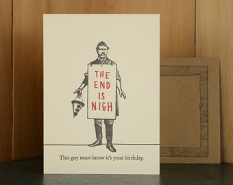 The End - letterpress birthday card