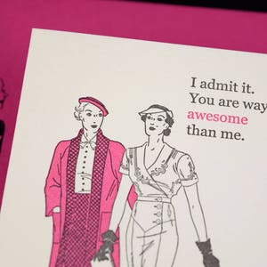 Awesome - letterpress friendship card