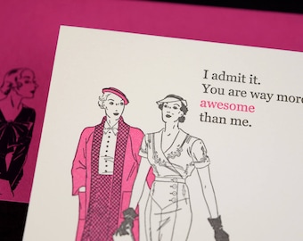 Awesome - letterpress friendship card