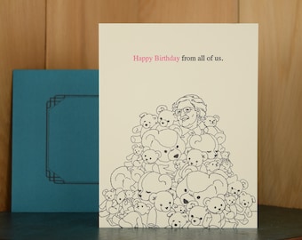 Bears Birthday - letterpress birthday card