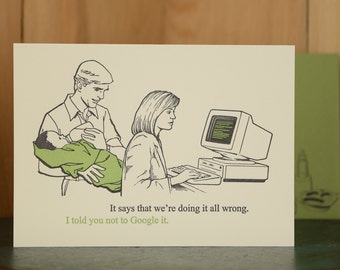 All Wrong - letterpress baby card