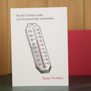 Celsius Birthday letterpress birthday card image 2