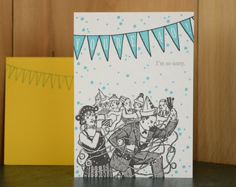 Sorry 40 - letterpress birthday card