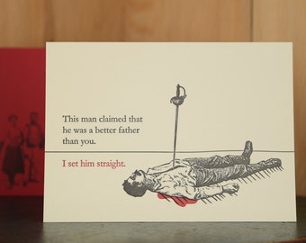 Set Straight - letterpress Father's Day card