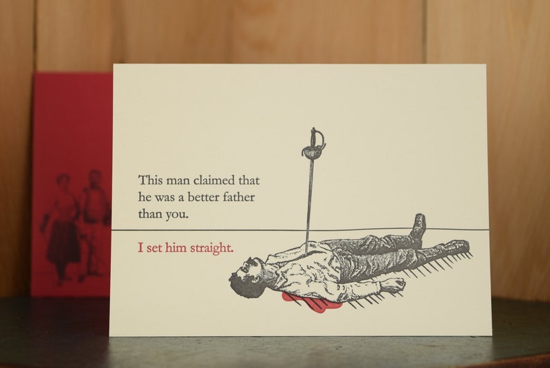 Set Straight letterpress Father's Day card image 1