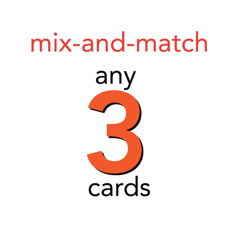 Mix-N-Match any 3 letterpress greetings image 1