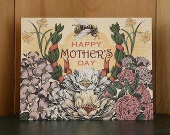 Floral Mother - offset Mother's Day card