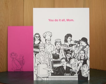 Do it All Mom - letterpress Mother's Day card