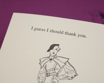 Thanks I Guess - letterpress thank you card