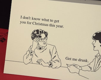 Drunk Christmas - letterpress holiday card