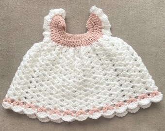 Robe, nouveau-né, bébé, fille, tenue, fait main, crochet, jolie, fête, été,