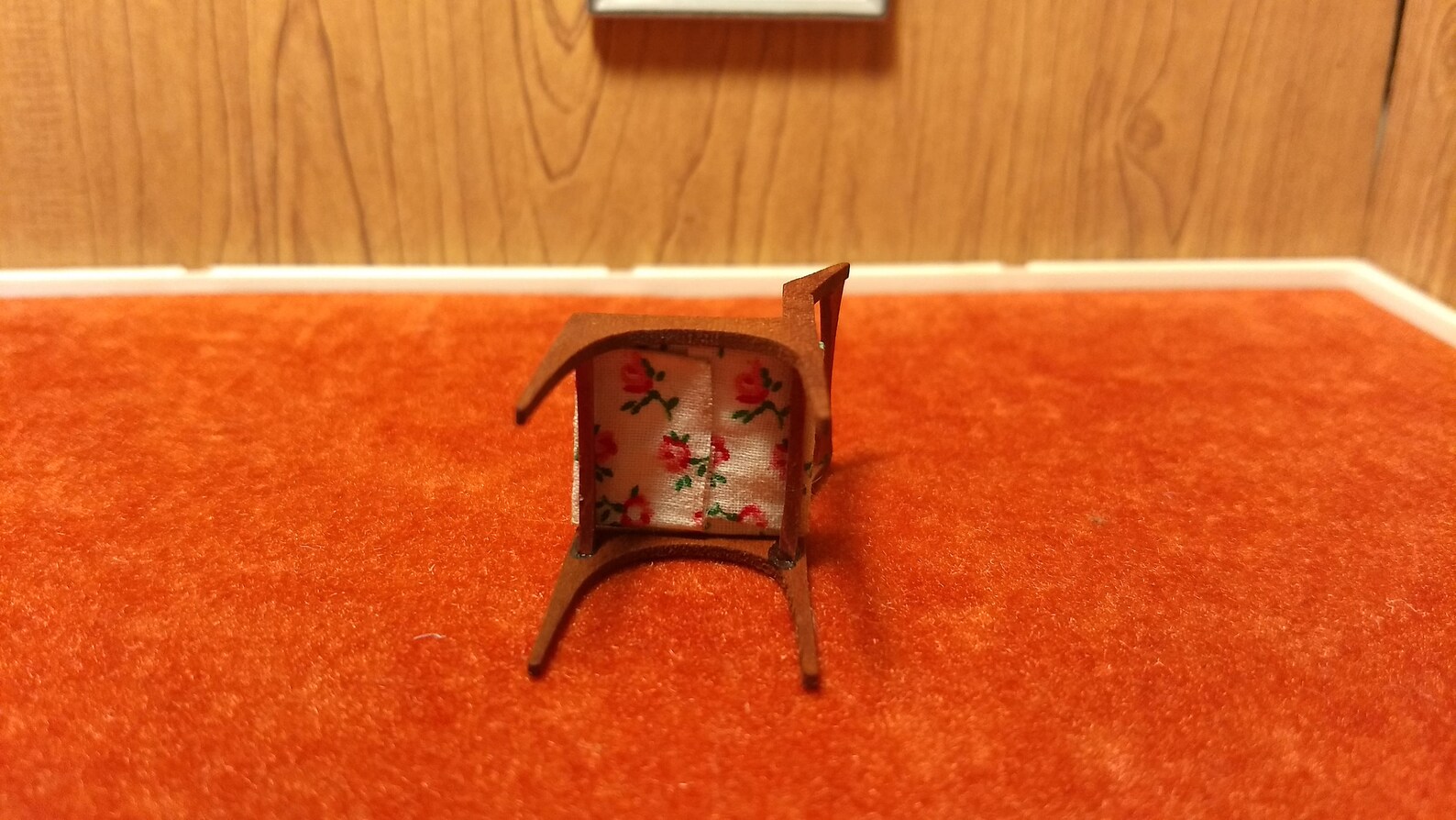 Rooms in Miniature Desk Chair With Rosette Fabric Seat 124 Etsy