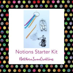 Knitting Notions Kit – Folding Scissors, Darning Needle, Stitch Markers,Mini Crochet Hooks – Essential Tools for Knitting & Crochet