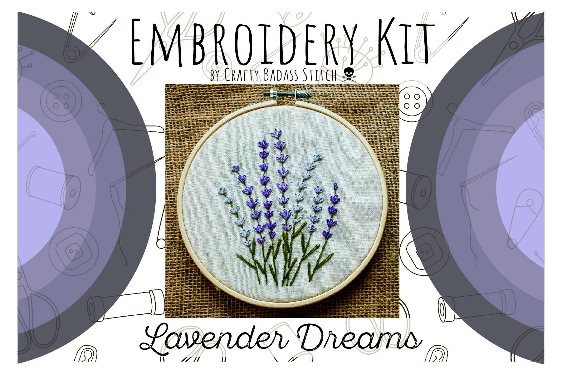 Lavendel Stickdatei-Kit: 15x20cm zum Basteln für Erwachsene & Kinder