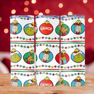 The Grinch Ornament Skinny Tumbler, The Grinch 20oz Tumbler, The Grinch Tumbler, The Grinch Sublimation Tumbler, Christmas Gift, Handmade