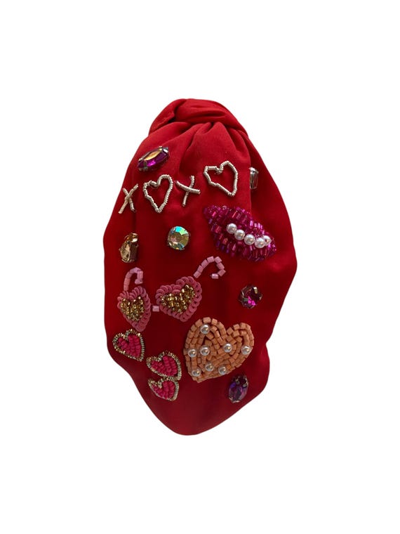 VALENTINE\'S DAY LIPS PATTERN BEADED HEADBAND Bailey Lips Pattern Beaded Headband – Sophia Collection main image 4