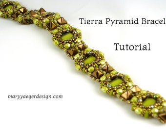 DIY Tierra Rectangle Bracelet Bead Tutorial with Pyramid Beads