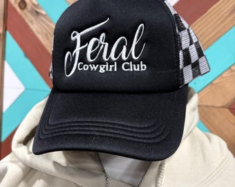 Feral Cowgirl Club Foam Trucker Hat/Horse Show/Horse Girl/Western/Stockseat/Horse T-shirt/English/Jumper/Cross Country