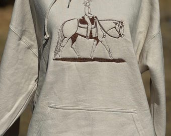 Bestickter Western Pleasure Horse Hoodie oder Rundhalsausschnitt