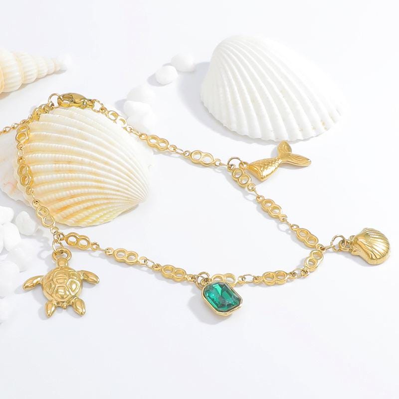 Bracciale In pelle o cavigliera tartaruga marina In turchese pietra lavica perline tartaruga cavigliera regolabile bracciale Boho  36