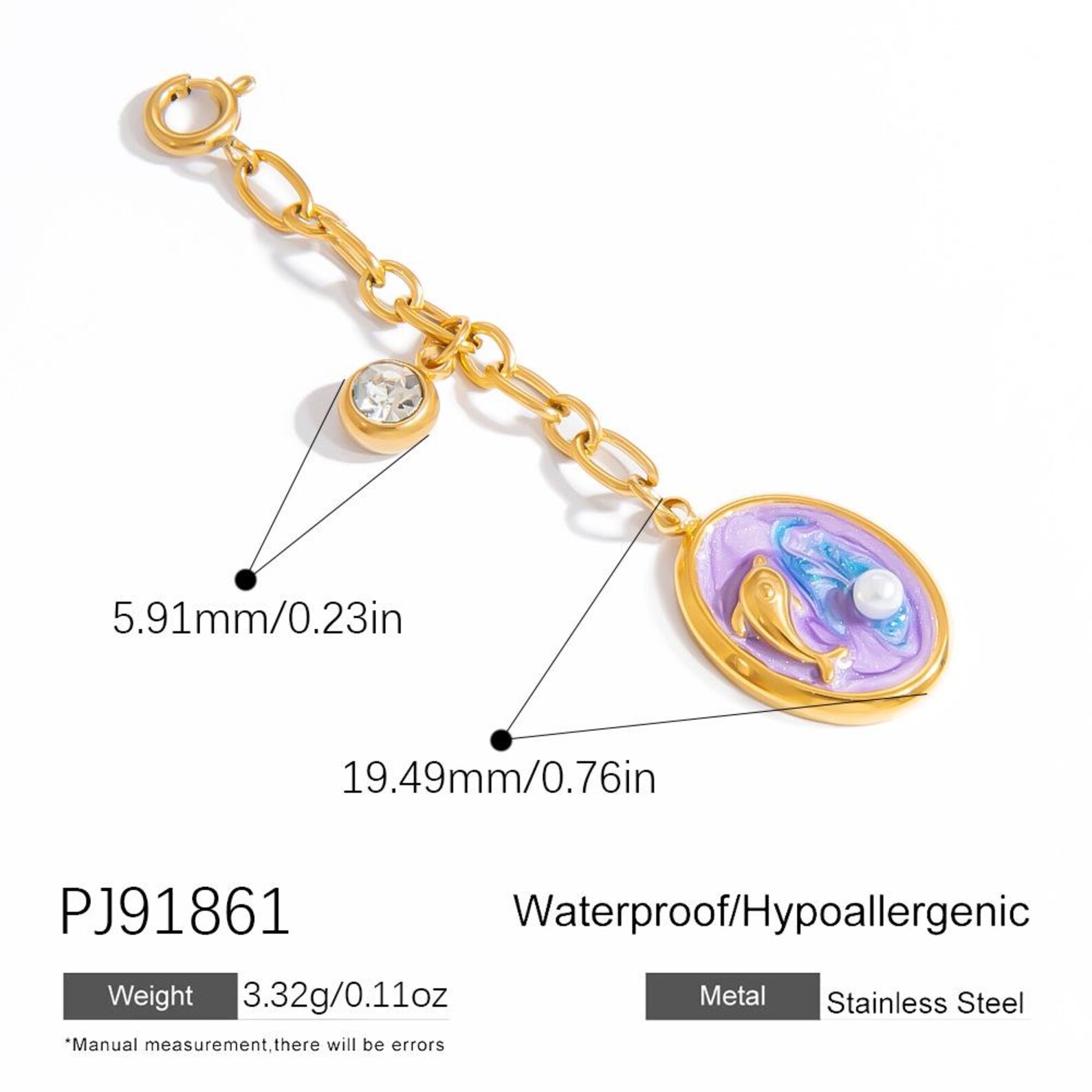 Ocean Style Bikini Pendant Buckle, Waterproof Colorfast Stainless Steel ...