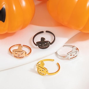 Pumpkin Head Ring: Stainless Steel Halloween Jewelry