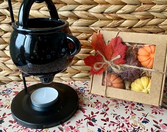 Cauldron burner box + 5 “pumpkin” scented melts