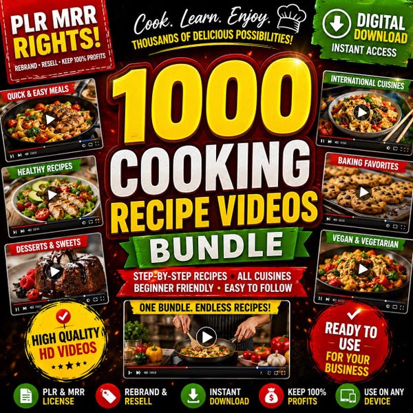 1000 Kochrezepte Videos Bundle | Garnrollen | Inhalt kochen