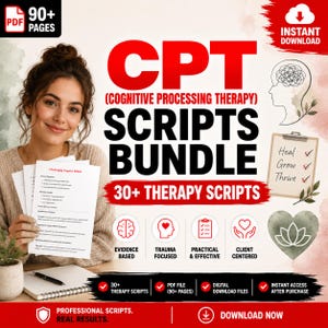 PTSD Therapy Scripts | Cognitive Processing Therapy PDF | Trauma Treatment Bundle