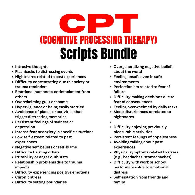 Cognitive Processing Therapy Scripts Bundle | Evidence Based Trauma Therapy | PDF Download image 2