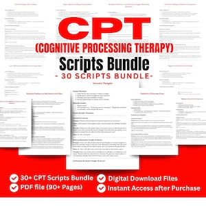 Cognitive Processing Therapy Scripts Bundle | Therapist Toolkit | 90+ Page PDF