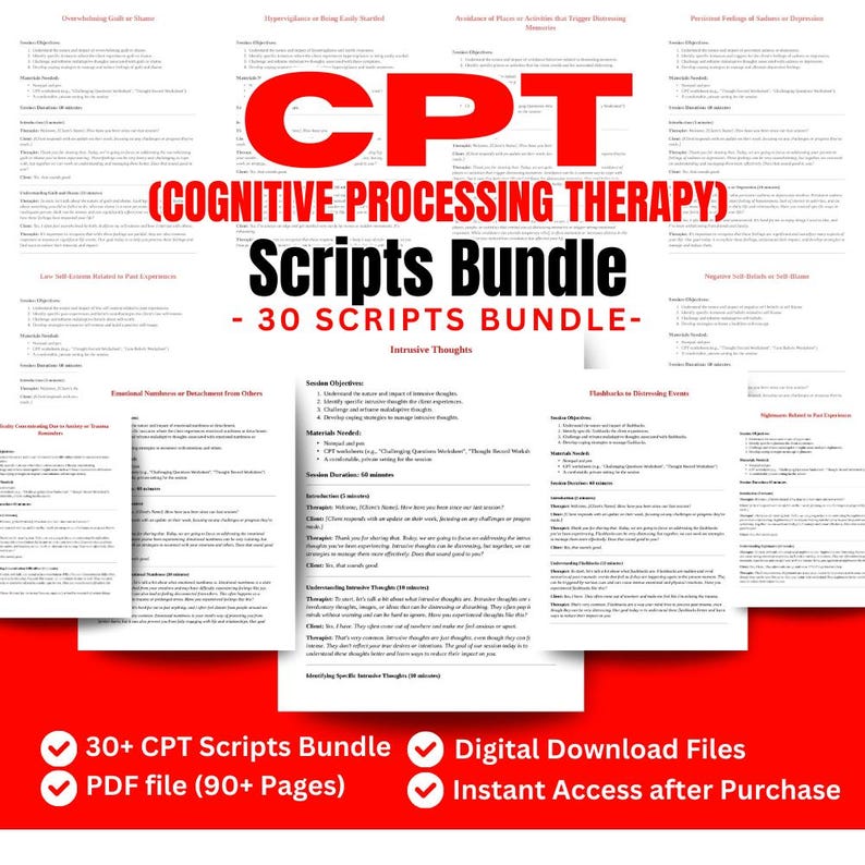 Cognitive Processing Therapy Scripts Bundle | Evidence Based Trauma Therapy | PDF Download image 4